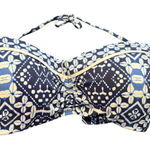 Tommy Bahama  Swim Top Bandeau Halter Navy Blue Floral‎ Bikini Size L Photo 0