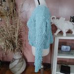 Wild Fable Size Large L Light Blue Fringe Cropped Crop Sweater Long Sleeve Sweat Photo 9