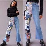 Urban Outfitters BDG  High-Waisted Flare Patchwork Craft Jeans Indigo 25 NWT Photo 1