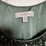 Milly  Emerald Green Sequin Tank Top Sleeveless Party Holiday Evening Small Photo 2