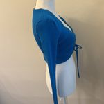 ZARA NWT  Blue Ruched Cut Out Knit Top Photo 8