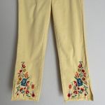 Tribal sz 4 audrey 70s mid rise straight capri floral‎ jean pants Yellow Photo 9
