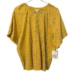 Ana A New Approach Women Blouse Long Sleeve Sz XL Gold Floral Kimono Sleeve NWT Photo 0