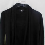 Iz Byer  Womens Cardigan Sweater Black Long Sleeve Open Front Cable Knit Photo 5