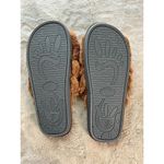 Women's Fuzzy Double Strap Slide Slippers Brown Open Casual Sketchers Photo 2