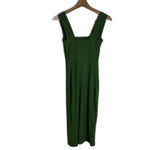 Reformation cassi knit Dress XS Green Ribbed Midi Sleeveless Square Neck slit Photo 9