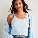 Old Navy NWT  Knit Sweater Tank Top Womens L Cozy Cropped Cotton Sleeveless Photo 0