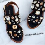 Dolce & Gabbana women’s jeweled satin flat sandal size IT 37.5 US 7.5 Photo 12