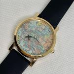 Decree  women world map dial watch gold tone quartz analog 30mm running Photo 1