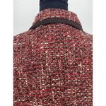 Talbots Tweed Button Up Jacket Size 8 Petite Red Black Wool Blend Collared Bag2 Photo 3
