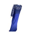 Marina Women Evening Dress Maxi Size 14 W Lace Top Blue Photo 3