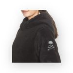 SoulCycle new  ☻ Faux Shearling Reversible Mesh Skull Pullover Hoodie ☻︎ Black S Photo 13