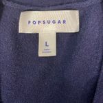 Popsugar Maritime navy blue button up long sleeve knit cardigan embroidered cherries Photo 2