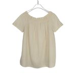 Anthropologie Promod Beige Cream Gold Striped Off Shoulder Top Size 2 Small Photo 1
