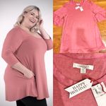 NWT Ellen Tracy "Happy Holiday" tunic top. with Pockets/Long Shirt Photo 1