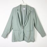 A New Day  Sage Green Linen Blend Single Breasted Casual Blazer Jacket size M Photo 2