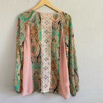 Anthropologie ‎ Meadow Rue Giada Peasant Blouse Size M/L Semi Sheer EUC Photo 4