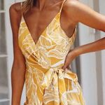 Hello Molly Yellow Tropical Print Romper Photo 0