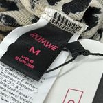 Romwe Leopard Print Faux Fur Long Sleeve Tie Front Ruffle Lightweight Cardigan Top M Photo 13