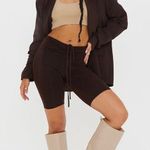 Pretty Little Thing NEW brown Slinky Ruched Waist bike shorts size small 4 Photo 0