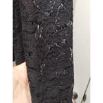Chico's Size Small (0) Black Lace Overlay Long Sleeve Lined Nylon Top Photo 3