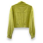 Aerie  Neon Green Yellow Corduroy Full Zip‎ Long Sleeve Bomber Jacket Sz M NEW Photo 2