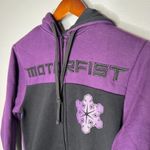 Motorfist zip up fleece lined purple hoodie pockets snowboarding small / medium Photo 1