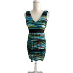 Rag and Bone Multicolor Chiffon Layered V Neck Zip Back Dress Size Medium (6-8) Photo 3