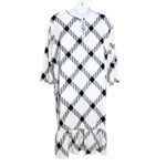 Ashley Stewart  Black & White Gingham Ruffle Hem Midi Dress NWT Size 34/36 Photo 6