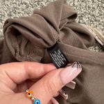 The Limited Vintage Y2K Sand Grey Brown Beaded Grunge Stretch Halter Tank Top Photo 12