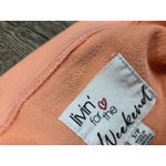 Livin' for the Weekend Coral Peach Women's Small Asymmetrical Crewneck Shirt Photo 3