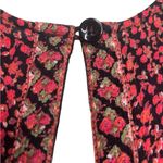 Free People  Boho Red Black Floral Crop Jumpsuit Size Medium Photo 7