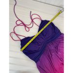 Onyx Nite Formal Dress Ombre Pink Purple V-Neck Strappy Wedding Event Size 14W Photo 3