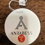 NEW Anrabess Brown Long Sleeve Open Knit Keyhole Beach Cover Up Dress Size S Photo 2