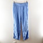 Lilly Pulitzer Deri Linen High rise Straight Leg Chambray Pants Blue Medium Photo 4