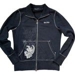 BCBGMAXAZRIA Vintage Y2K Zip Up Embroidered Sweatshirt Jacket Size M/L Photo 0