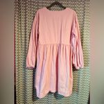 Anthropologie By | Pink Denim Long Sleeve Babydoll Dress, Size L Photo 6