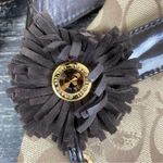 Coach  Brown & Tan Suki Logo Print Jewel Trim Thong Sandal Shoes 8 Photo 2