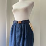 NWT Vintage ‘80s Khaki Roberts California Dark Denim Belted Midi Skirt Blue Size M Photo 3