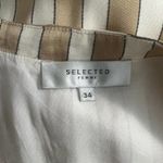Selected Femme Jadine Shirt Dress Cream Gold Stripe Size 34 / US 4 *missing belt Photo 9