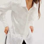 Free People  Pleated Textured Lydia‎ Button down Top Photo 0