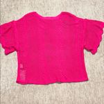 NWT Medium Large hot pink crochet top cute sleeves boutique Sweet Ivey Designs Photo 0