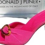 Donald Pliner Mesh Fuchsia Mesh Elastic Leather Shoe Tortoise Buckle NWT $225 Pink Size 8 Photo 2