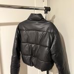 ZARA  Puffer Jacket Black Leather Photo 3
