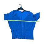 Say What? Say What? Women’s 3X Blue Button Front Cardigan Sweater Long Sleeve V-Neck Pocke Photo 4