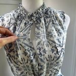 White House | Black Market WHBM Blue Floral Dress Size Medium Sleeveless Tiered Resort Romance Style Photo 6