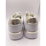 Guess Women's Casual Sneakers Shoes Size 9 White/Gold/Metallic Silver Photo 2