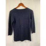 525 America  Womens Navy V-Neck Sweater S Rayon/Nylon Photo 3