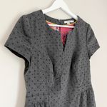 Boden USA Boden Wool Blend Polka Dot Floral Lined Tulip Split Neck Cap Sleeve Dress Grey 8 Photo 1