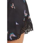 Natori NWT New Designer Short Wrap Robe Womens L Silky Satin Flowers Black Lace Photo 3